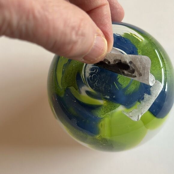 Glassybaby HAWKFETTI Seattle Seahawks 2017 Votive Candleholder With Sticker - Picture 11 of 12